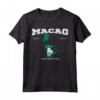 Macao Coordinates Tee Maglietta - Bandiera Vintage e Mappa - Ideale per Viaggi e Celebrazioni Culturali