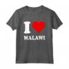 Cuore rosso Amo il Malawi - Maglietta Leggera con Taglio Classico per Mostrare Amore per il Malawi