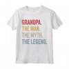 Grandpa The Man The Myth The Legend T Shirt - Maglietta per Nonni - Leggera e Classica