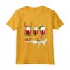 Tre Bicchieri di Vino Rosso - Maglietta Divertente per Amanti del Vino - Ideale come Regalo Natalizio