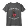 Divertente Manchester Terrier Scoreggia Maglietta - Regalo per Amanti dei Cani - Stealing Hearts And Blasting Farts Valentines Day Design