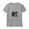 Donna Lazy Manchester Terrier Maglietta con Collo a V - Illustrazione e Disegno del Tuo Amato Cane da Compagnia