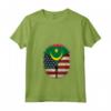 Donna Mauritania USA Heartbeat - Maglietta Bandiera Mauritana Americana con Collo a V - Regalo Orgoglio per Mauritani negli USA