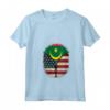 Donna Mauritania USA Heartbeat - Maglietta Bandiera Mauritana Americana con Collo a V - Regalo Orgoglio per Mauritani negli USA