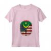 Donna Mauritania USA Heartbeat - Maglietta Bandiera Mauritana Americana con Collo a V - Regalo Orgoglio per Mauritani negli USA