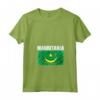 Emblema della Mappa della Bandiera della Mauritania - Maglietta con Collo a V - Ideale per Appassionati di Geografia