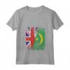 Donna Bandiere Mauritania Regno Unito | Radici Mauritane Britanniche Maglietta con Collo a V - Abbigliamento Vintage per Celebrare le Tue Origini