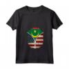 Donna Mauritania USA Heartbeat - Bandiera Mauritana Americana USA Maglietta con Collo a V - Ideale Regalo per Orgogliosi Mauritaniani-Americani