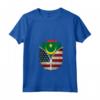 Donna Mauritania USA Heartbeat - Bandiera Mauritana Americana USA Maglietta con Collo a V - Ideale Regalo per Orgogliosi Mauritaniani-Americani