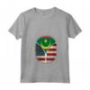 Donna Mauritania USA Heartbeat - Bandiera Mauritana Americana USA Maglietta con Collo a V - Ideale Regalo per Orgogliosi Mauritaniani-Americani