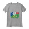 Donna Bandiere Francia Mauritania | Mezze Radici Francesi Mauritane Maglietta con Collo a V - Abbigliamento per Mostrare le Tue Culture