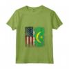 Donna RADICI MAURITANE | Mezza bandiera americana | USA Mauritania BANDIERA Maglietta con Collo a V - Ideale per Compleanno, Festa della Mamma e Mese del Patrimonio Ispanico