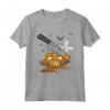 Merchandiser al Dettaglio Divertente - Festa di Halloween Maglietta con Design Lapide, Zucca e Pipistrelli