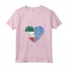Donna Cuore Bandiera Italiana Micronesiana | Radici Bandiera Italia Micronesia Maglietta con Collo a V - Mostra le tue Radici - Ideale per Uomini, Donne e Bambini - Regalo Unico per Familiari e Amici