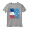 Radici Micronesiane | Mezza Bandiera Francese | Francia Micronesia Maglietta - Design Vintage per Uomini, Donne e Bambini