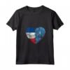 Donna Cuore Bandiera Francese della Micronesia | Francia Micronesia Flag Roots Maglietta con Collo a V - Abbigliamento per Uomini, Donne e Bambini - Ideale per Mostrare le Tue Radici