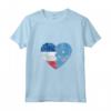 Donna Cuore Bandiera Francese della Micronesia | Francia Micronesia Flag Roots Maglietta con Collo a V - Abbigliamento per Uomini, Donne e Bambini - Ideale per Mostrare le Tue Radici