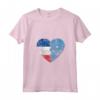 Donna Cuore Bandiera Francese della Micronesia | Francia Micronesia Flag Roots Maglietta con Collo a V - Abbigliamento per Uomini, Donne e Bambini - Ideale per Mostrare le Tue Radici