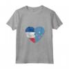 Donna Cuore Bandiera Francese della Micronesia | Francia Micronesia Flag Roots Maglietta con Collo a V - Abbigliamento per Uomini, Donne e Bambini - Ideale per Mostrare le Tue Radici