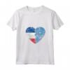 Donna Cuore Bandiera Francese della Micronesia | Francia Micronesia Flag Roots Maglietta con Collo a V - Abbigliamento per Uomini, Donne e Bambini - Ideale per Mostrare le Tue Radici