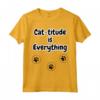 Cat-titude è tutto - Maglietta per Amanti dell'Atteggiamento Positivo e dei Gatti - Design Unico e Ottimismo