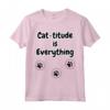 Cat-titude è tutto - Maglietta per Amanti dell'Atteggiamento Positivo e dei Gatti - Design Unico e Ottimismo