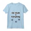 Donna Cat-titude è tutto - Maglietta con Collo a V per Amanti dei Gatti e dell'Atteggiamento Positivo - Design Felino Unico