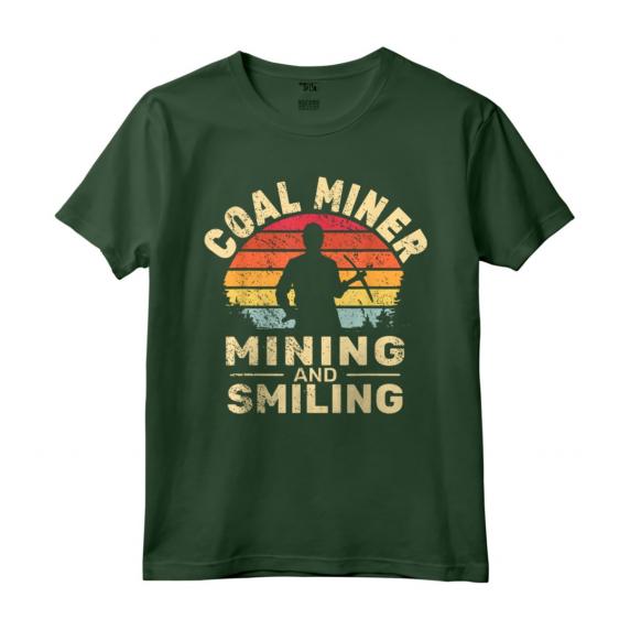Minatore di carbone Minatore e sorridente minery uomini vintage Coal Miner Maglietta - Design Lavoro Industriale - Ideale per Pitman e Lavoratori del Ferro