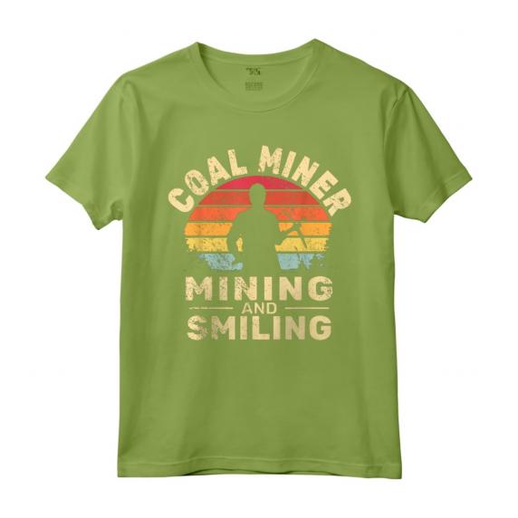 Minatore di carbone Minatore e sorridente minery uomini vintage Coal Miner Maglietta - Design Lavoro Industriale - Ideale per Pitman e Lavoratori del Ferro