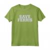 HapTiger Save Ferris Gray Typography Maglietta - Officially Licensed Paramount Apparel for Fans of Ferris Bueller's Day Off