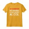 Magliette Divertenti - Shirt Frasi Attenzione Contiene Alcol - TShirts per Amanti dell'Alcol e Feste - Idea Regalo HapTiger