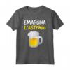 Emargina L'astemio - Maglietta Divertente Frasi Alcol - Idea Regalo per Uomo e Ragazzo - Scritte Ironiche HapTiger