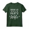 Maglietta Rockin' Life as a Pilot's Wife - Idea Regalo Divertente per Moglie di Pilota - Perfetta per Anniversario, Natale o Compleanno