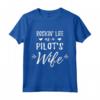 Maglietta Rockin' Life as a Pilot's Wife - Idea Regalo Divertente per Moglie di Pilota - Perfetta per Anniversario, Natale o Compleanno
