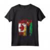 Donna Bandiere del Mozambico Canada - Mezze Radici del Mozambico Canadese Maglietta con Collo a V - Abbigliamento Vintage per Orgoglio delle Radici Culturali