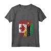 Donna Bandiere del Mozambico Canada - Mezze Radici del Mozambico Canadese Maglietta con Collo a V - Abbigliamento Vintage per Orgoglio delle Radici Culturali