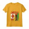 Donna Bandiere del Mozambico Canada - Mezze Radici del Mozambico Canadese Maglietta con Collo a V - Abbigliamento Vintage per Orgoglio delle Radici Culturali