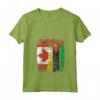 Donna Bandiere del Mozambico Canada - Mezze Radici del Mozambico Canadese Maglietta con Collo a V - Abbigliamento Vintage per Orgoglio delle Radici Culturali