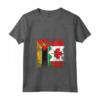 Donna Radici MOZAMBICANE | Mezza bandiera CANADESE | Canada Mozambico Maglietta con Collo a V - Abbigliamento Patriottico per Tutta la Famiglia