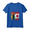 Donna Radici MOZAMBICANE | Mezza bandiera CANADESE | Canada Mozambico Maglietta con Collo a V - Abbigliamento Patriottico per Tutta la Famiglia