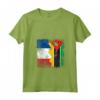 Donna Radici del Mozambico - Mezza Bandiera Francese - Kids Maglietta con Collo a V - Perfetto Regalo Patriottico
