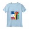 Donna Radici del Mozambico - Mezza Bandiera Francese - Kids Maglietta con Collo a V - Perfetto Regalo Patriottico