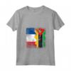 Donna Radici del Mozambico - Mezza Bandiera Francese - Kids Maglietta con Collo a V - Perfetto Regalo Patriottico
