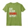 Maglia Techno di Yoodza - Eat Sleep Techno Repeat Maglietta Rave per Appassionati di Musica Techno e Festival