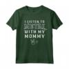 I Listen To Metal With My Mommy T Shirt per Bambini - Maglietta Rock Divertente - Ideale per Regalo di Compleanno o Natale