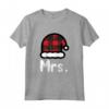 Mrs Santa Hat Buffalo Plaid - Maglietta Coppie Corrispondenti Natale - Abbigliamento Coordinato per Vacanze