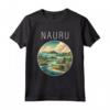 Nauru Scenario Art Deco Maglietta - Design Unico per Viaggiatori e Appassionati d'Arte