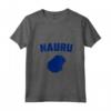 Donna Isolato Blu Silhouette Mappa di Nauru - Maglietta con Collo a V per Orgogliosi Cittadini di Yaren, Baiti, Anabar, Uaboe, Ijuw