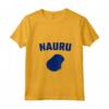 Donna Isolato Blu Silhouette Mappa di Nauru - Maglietta con Collo a V per Orgogliosi Cittadini di Yaren, Baiti, Anabar, Uaboe, Ijuw