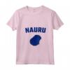 Donna Isolato Blu Silhouette Mappa di Nauru - Maglietta con Collo a V per Orgogliosi Cittadini di Yaren, Baiti, Anabar, Uaboe, Ijuw